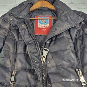Authier Madonna Womens Italian Camo Down Puffer‎ Jacket L Y2K Vintage